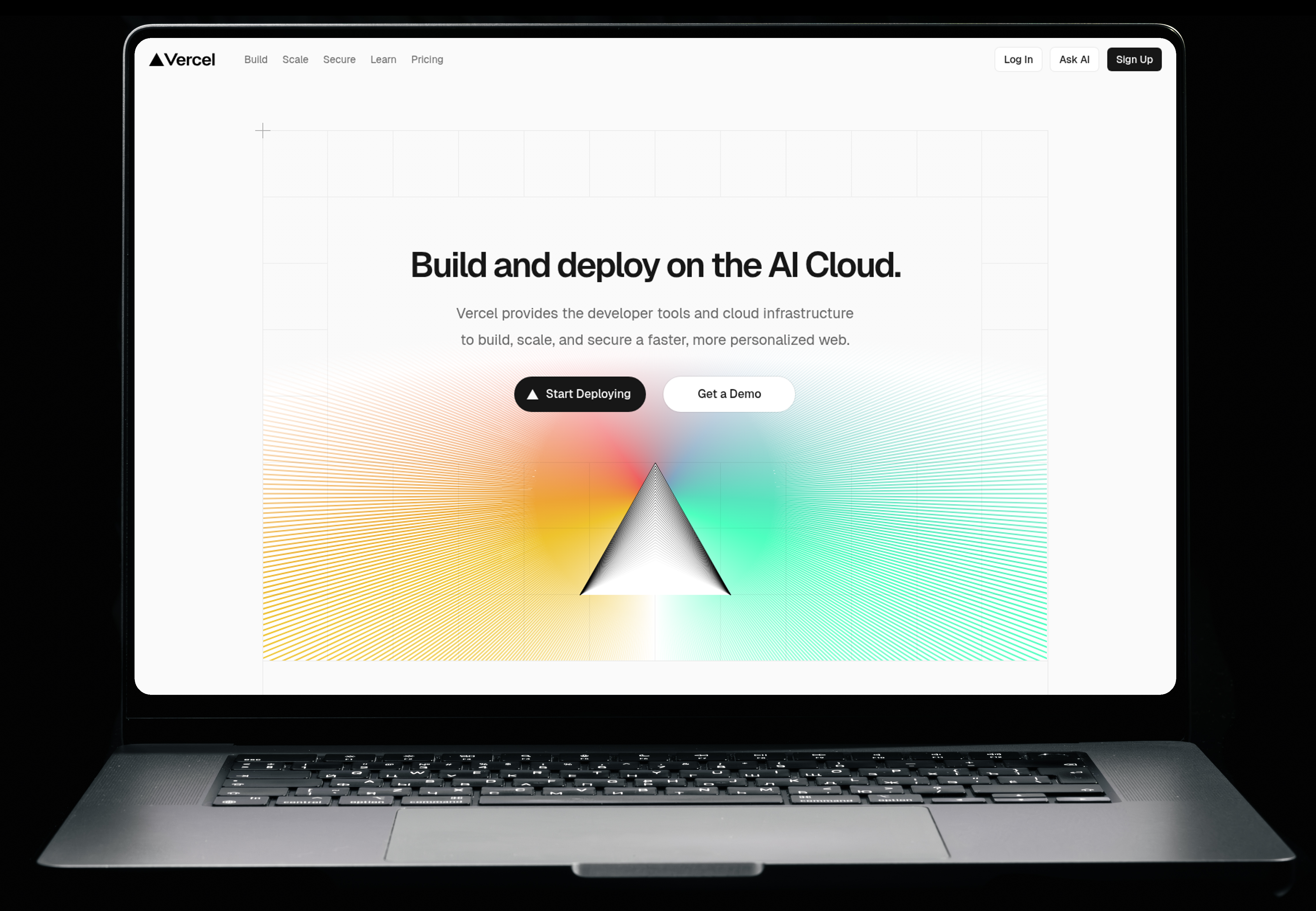 MacBook frame screenshot of Vercel